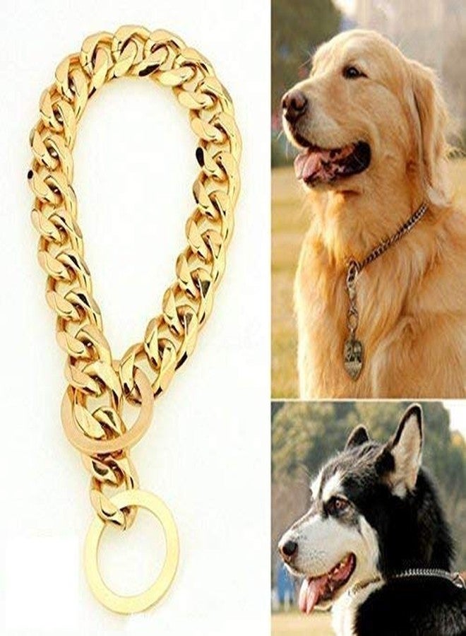 Pet Believe Pure Brass Grinder Design Dog Choke Chain Training Collar -30 Inch/1.5 cm Thick - Image 2